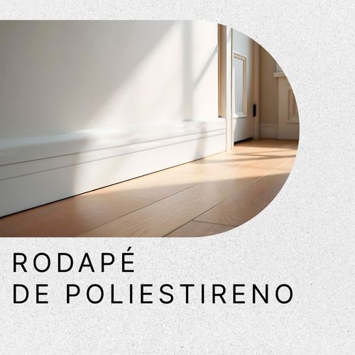 Rodapé Frisado de Poliestireno 7 cm em Barra de 180 x 9mm - Cor: Branco
