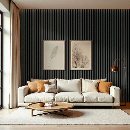 Painel Ripado Flexível Adesivo Decorativo Amadeirado 10 cm x 1 Metro - Cor: Cinza