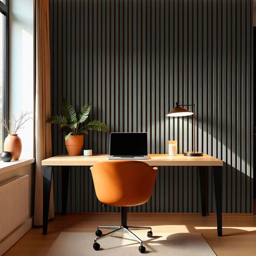 Painel Ripado Flexível Adesivo Decorativo Amadeirado 10 cm x 10 Metros - Cor: Cinza