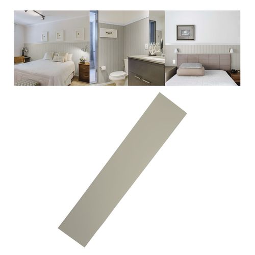 Kit Com 10 Painel De Parede Efeito Lambri Shiplap Pvc Grey 95 Cm + 1 Trilho De Acabamento