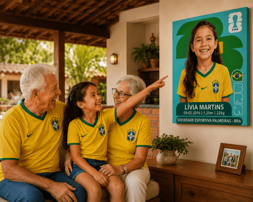 Quadro Personalizado Meu Filho na Seleção Brasileira 105 x 70 cm