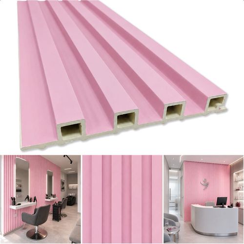 Painel Ripado Decorativo em Barras de WPC de 18 mm Laminado Amadeirado 290 x 15 cm  - Cor: Rosa