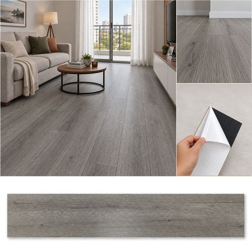 Piso Vinílico Autoadesivo Madeira Cinza 91,5 x 15,3 cm - 1m²